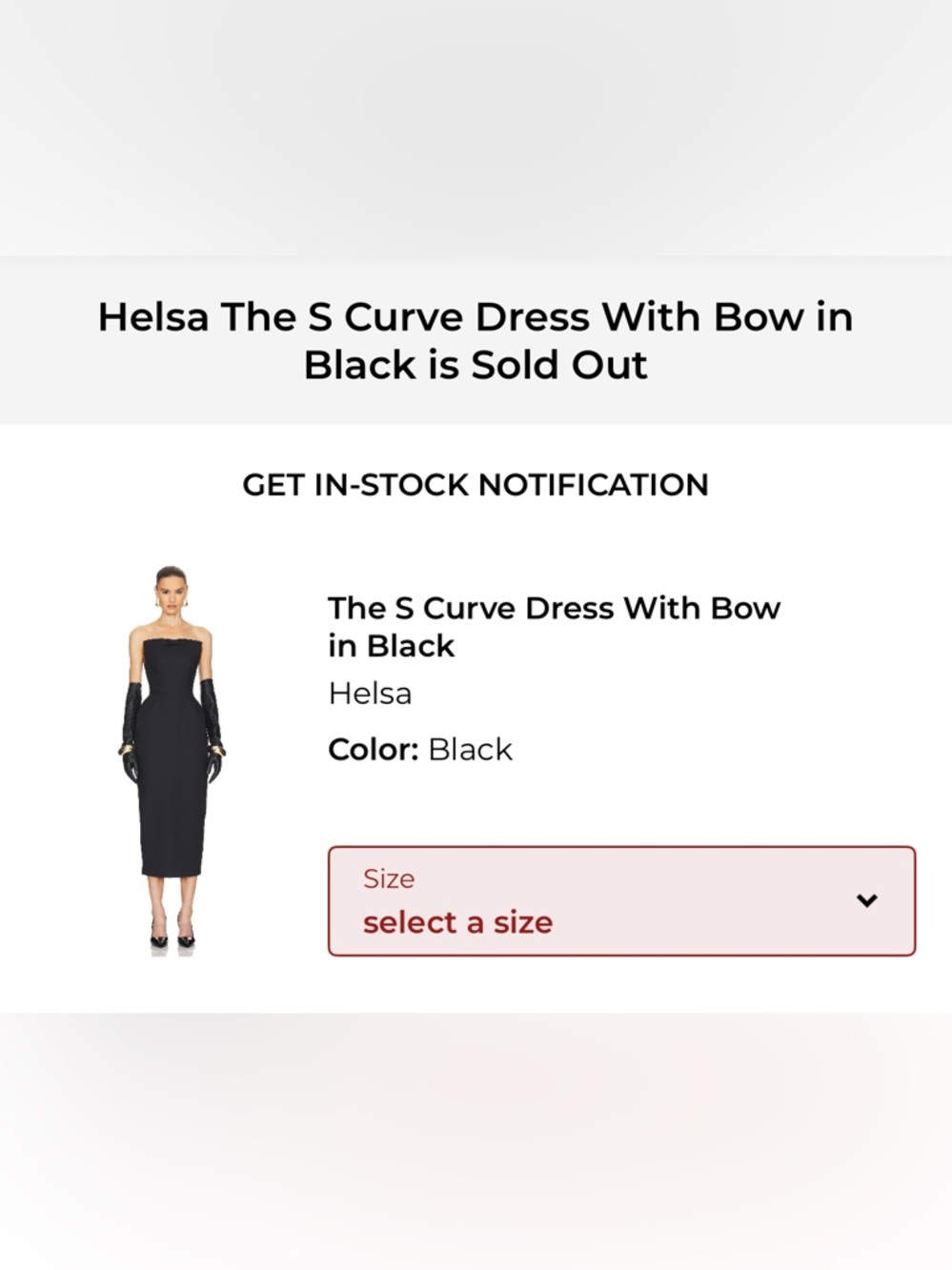 ISO Helsa The S curve Dress with Bow (black)